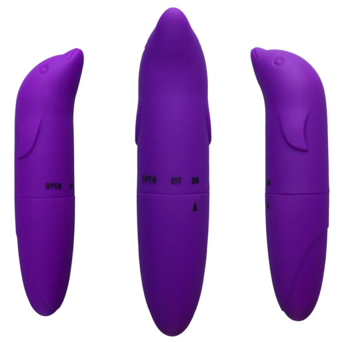 Kit Vibrador Golfinho Roxo, Lubrificante 50g e Pilha Alcalina - Image 2